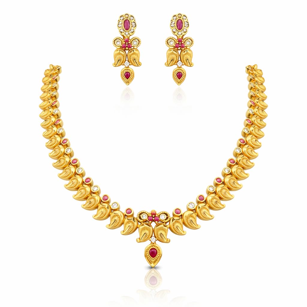 Temple Style Mango Necklace Set with Earrings – Festival Wear Jewellery